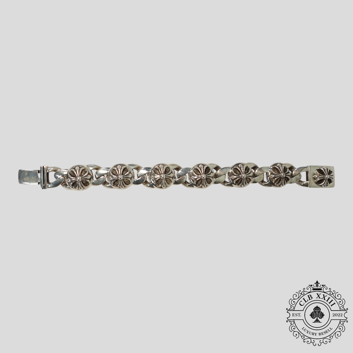 Chrome Hearts Cross 6 Link Cuban Bracelet in Silver