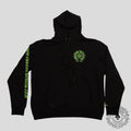 Chrome Hearts Signed Leather Cross Patch Horseshoe Logo Hoodie in Black/Green