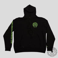Chrome Hearts Signed Leather Cross Patch Horseshoe Logo Hoodie in Black/Green