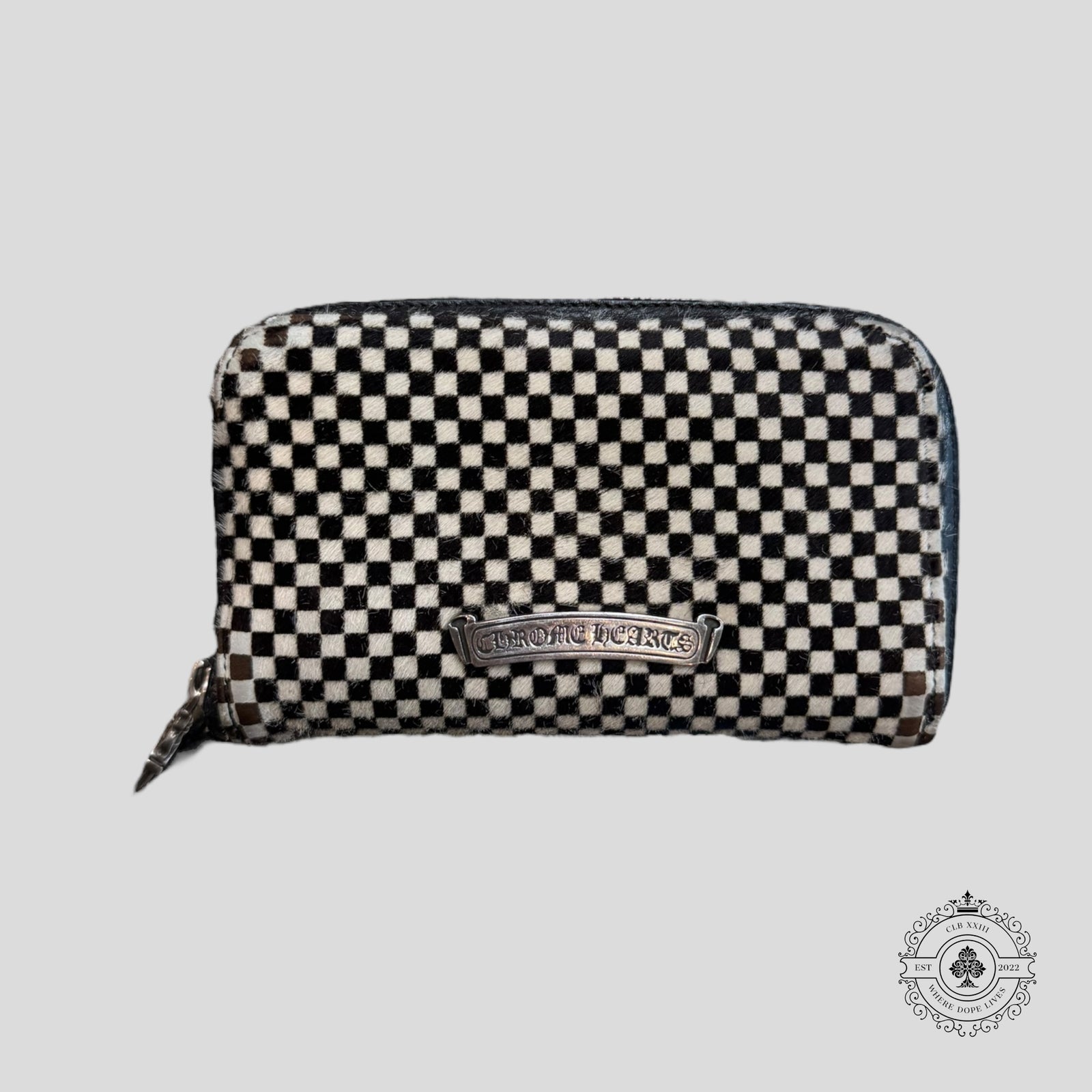 Chrome Hearts Checkered Zip Up Wallet