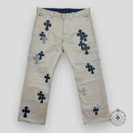 Chrome Hearts Black Checkered Cross Patch Chino Pants