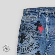 Chrome Hearts Stencil Jeans Red / Black