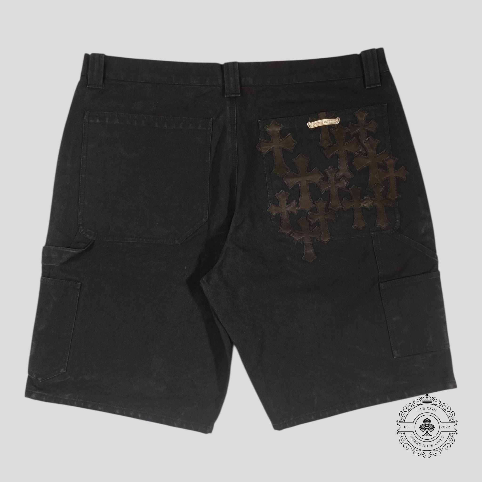 Chrome Hearts 13 Cross Patch Carpenter Shorts in Black