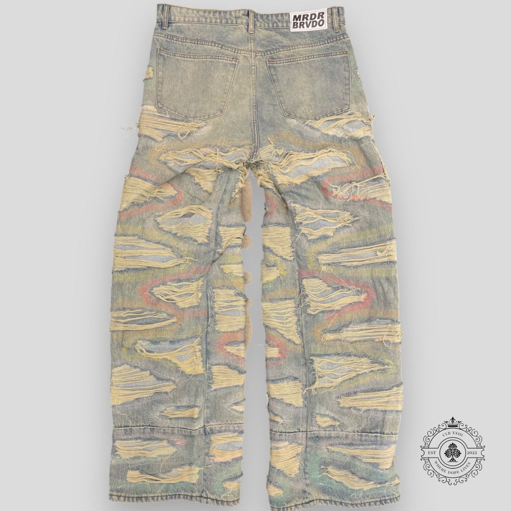 Who Decides War Multicolor Side Embroidery Denim