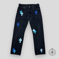 Chrome Hearts Blue Cross Patch Jeans