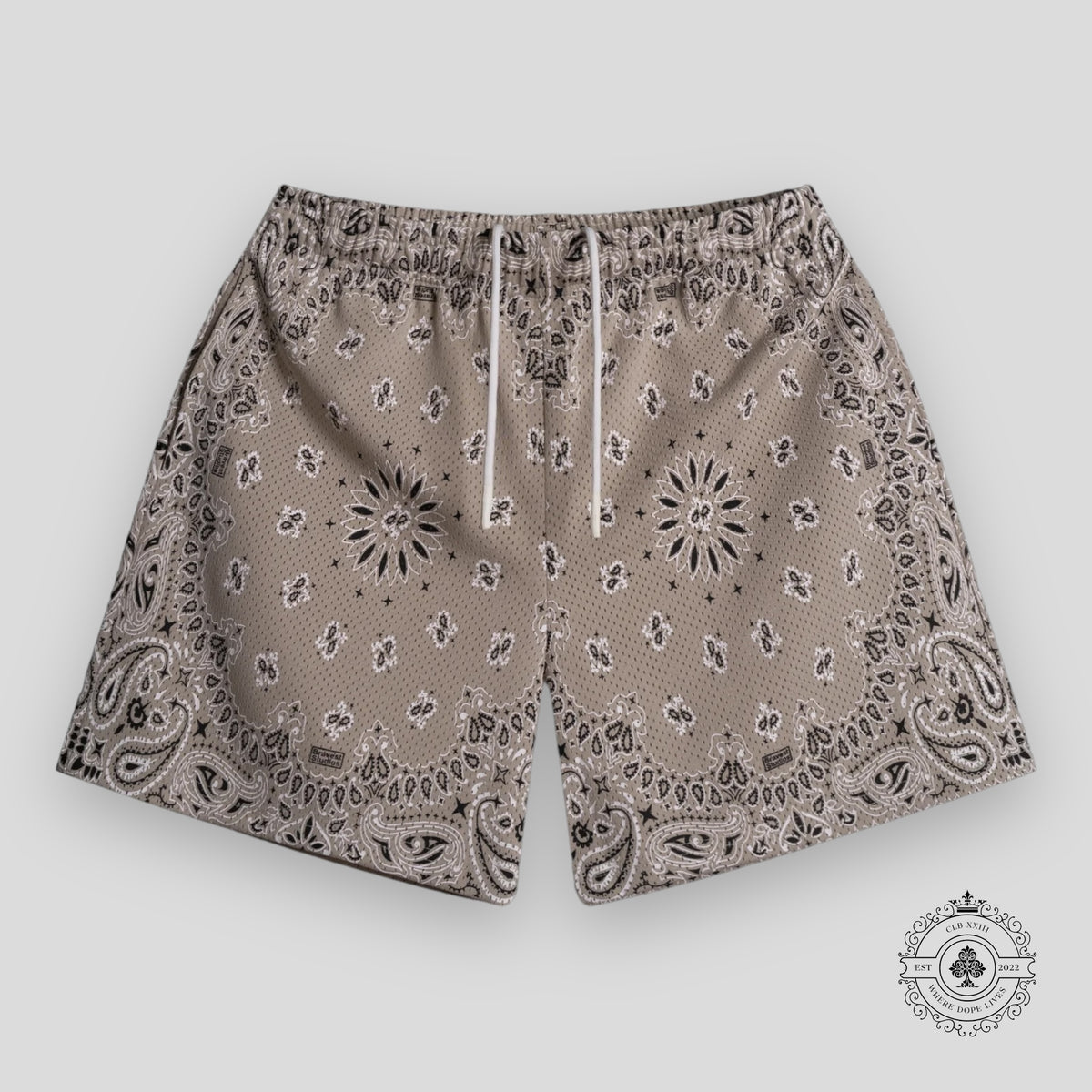 Bravest Studios Paisley Two-Tone Khaki Shorts