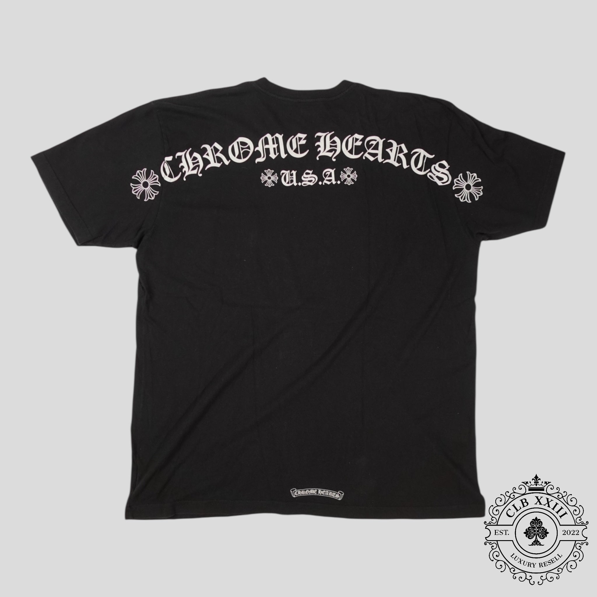 Chrome Hearts Scroll Logo Pocket Tee in Black - Preowned