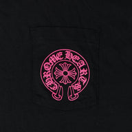 Chrome Hearts Horseshoe Logo Tee in Black/Pink