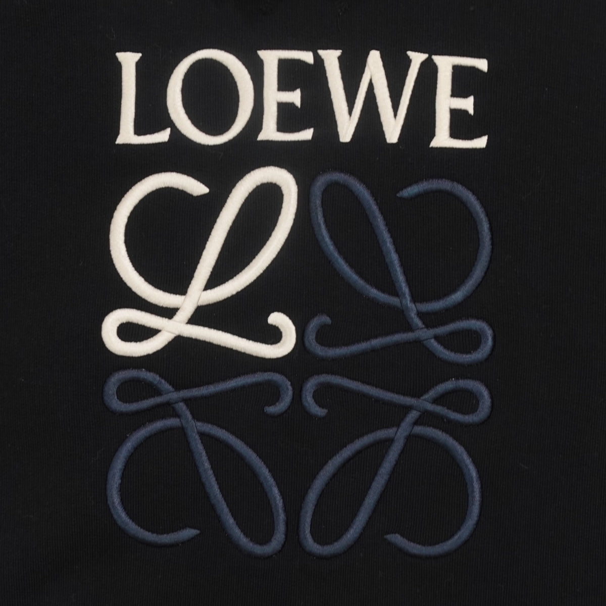 Loewe Embroidered Logo Hoodie in Dark Navy