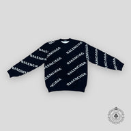 Balenciaga All Over Logo Sweater in Black