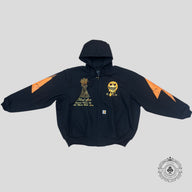 Blind Love Patchwork Carhartt Jacket in Black / Orange