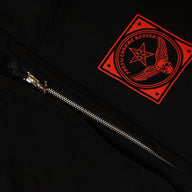 Chrome Hearts Foti Zip Up Hoodie in Black/Red