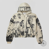 Vale Monument Zip Up Hoodie in Grey