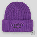Supreme Classic Logo Chunky Ribbed Beanie in Purple