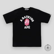 Bape ABC Camo College Tee in Black / Pink