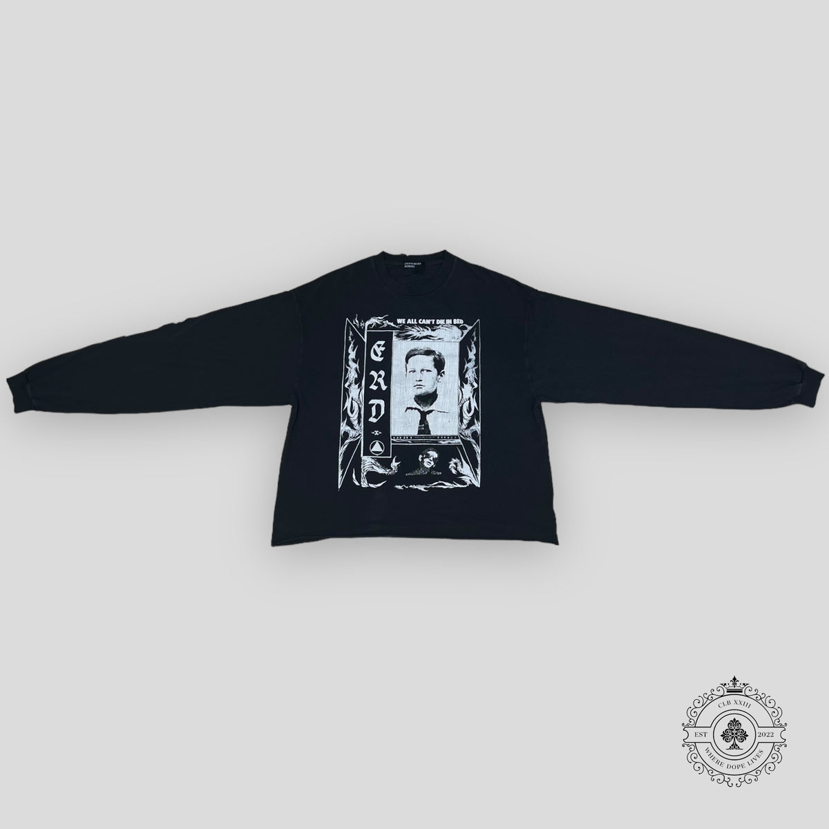 Enfants Riches Déprimés Die in Bed Long Sleeve Shirt in Faded Black