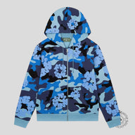 Denim Tears Camo Cotton Wreath Zip Up in Blue