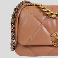Chanel 19 Lambskin Quilted Medium Flap Bag in Brown
