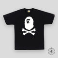 Bape Ape Crossbone Tee in Black / White