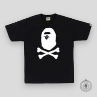 Bape Ape Crossbone Tee in Black / White