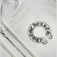 Chrome Hearts Horseshoe Zip-Up Hoodie in White