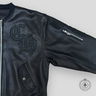 Chrome Hearts CH Patch Leather Bomber Jacket