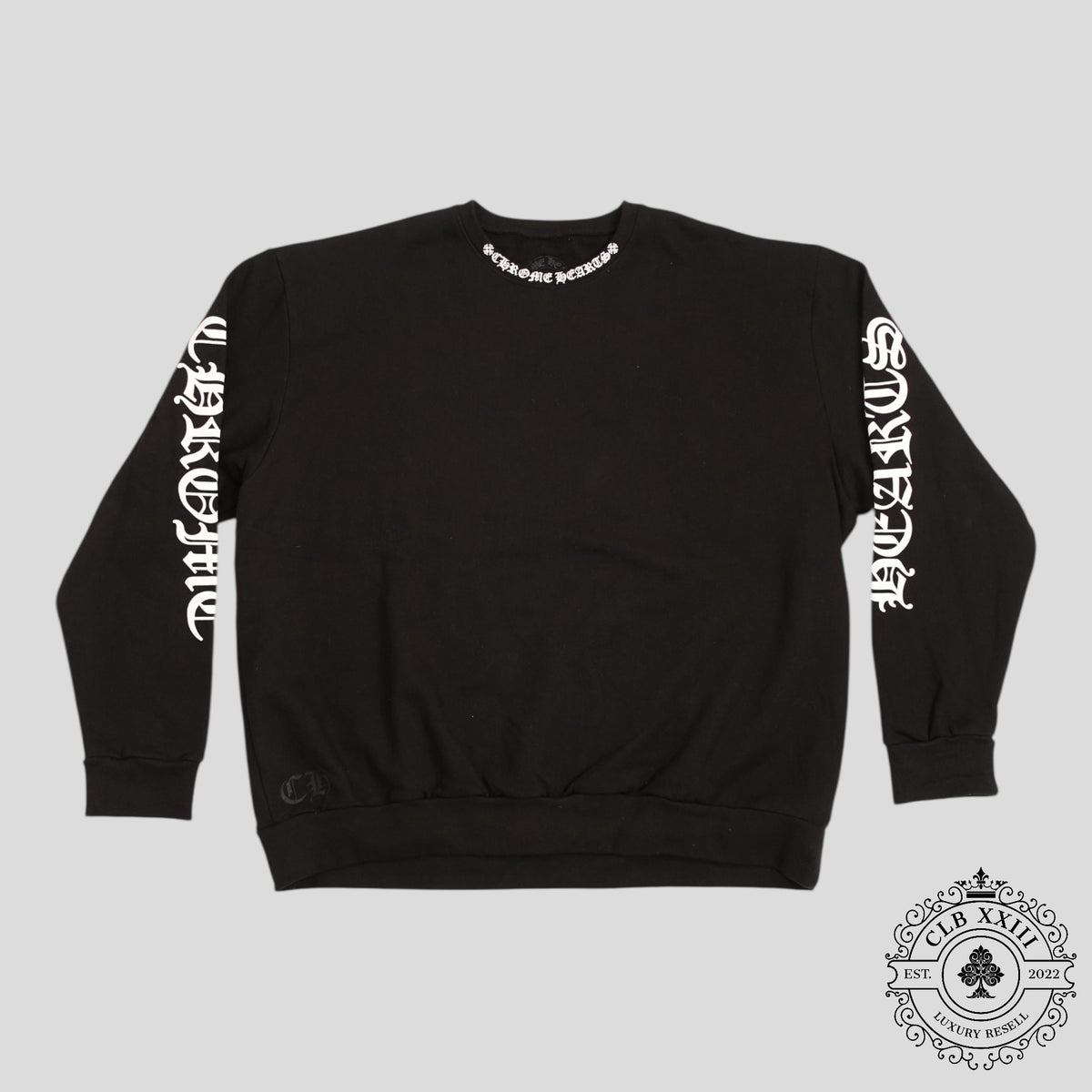 CHROME HEARTS NECK LOGO CREWNECK SWEATSHIRT - BLACK