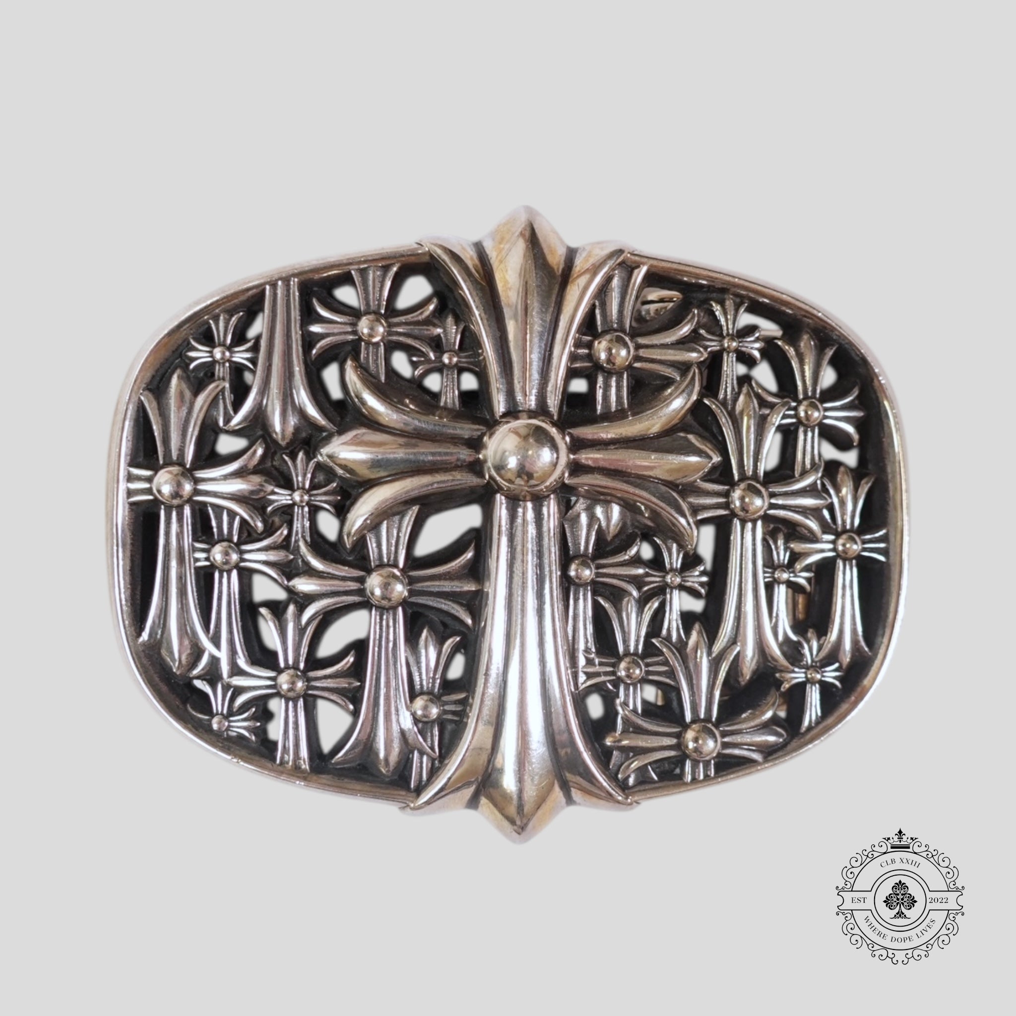 Chrome Hearts Cemetery Cross Buckle in Silver