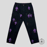 Chrome Hearts Double Knee Cross Patch Carpenter Pants