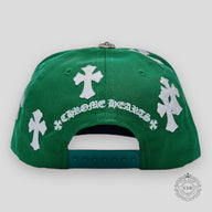 Chrome Hearts Leather Cross Patch Hat in Green