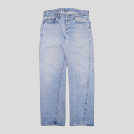 CLB XXIII Chrome Hearts Levis Redline 501 jeans in light wash denim with a classic straight leg fit