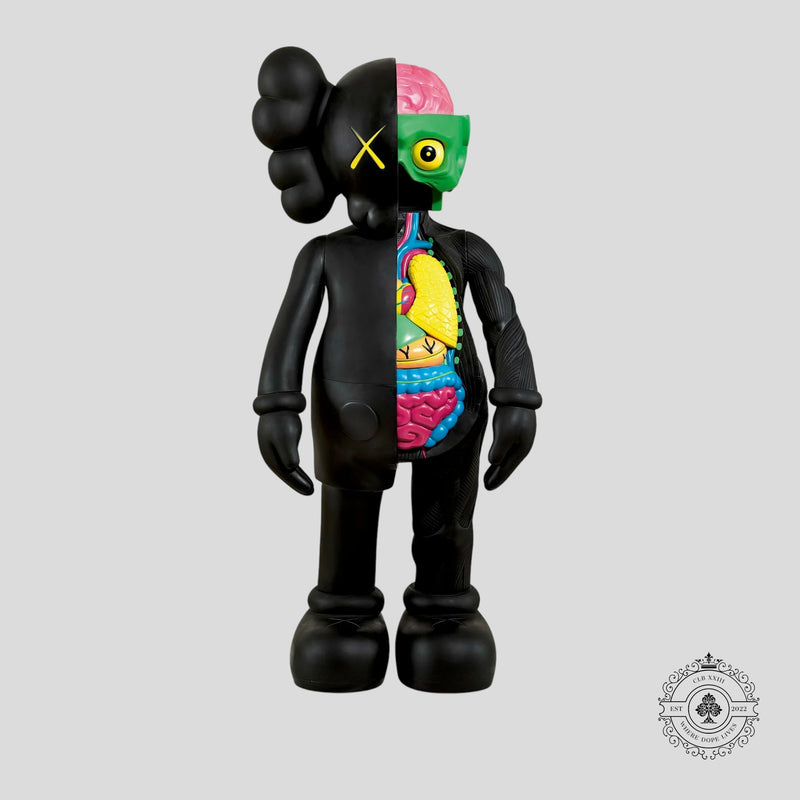 KAWS 4 Foot Dissected Companion Vinyl Sculpture Black