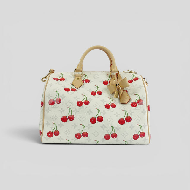 Louis Vuitton X Takashi Murakami Cherry Speedy Bandouliere 30 in White