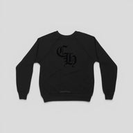 Chrome Hearts Women's Triple Cross CH Flocked Crewneck in Black