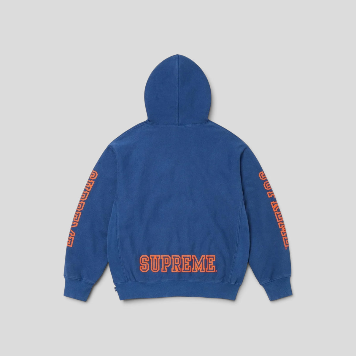 Supreme Stacked Varsity Hooded Sweatshirt in Dark Royal