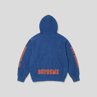 Supreme Stacked Varsity Hooded Sweatshirt in Dark Royal