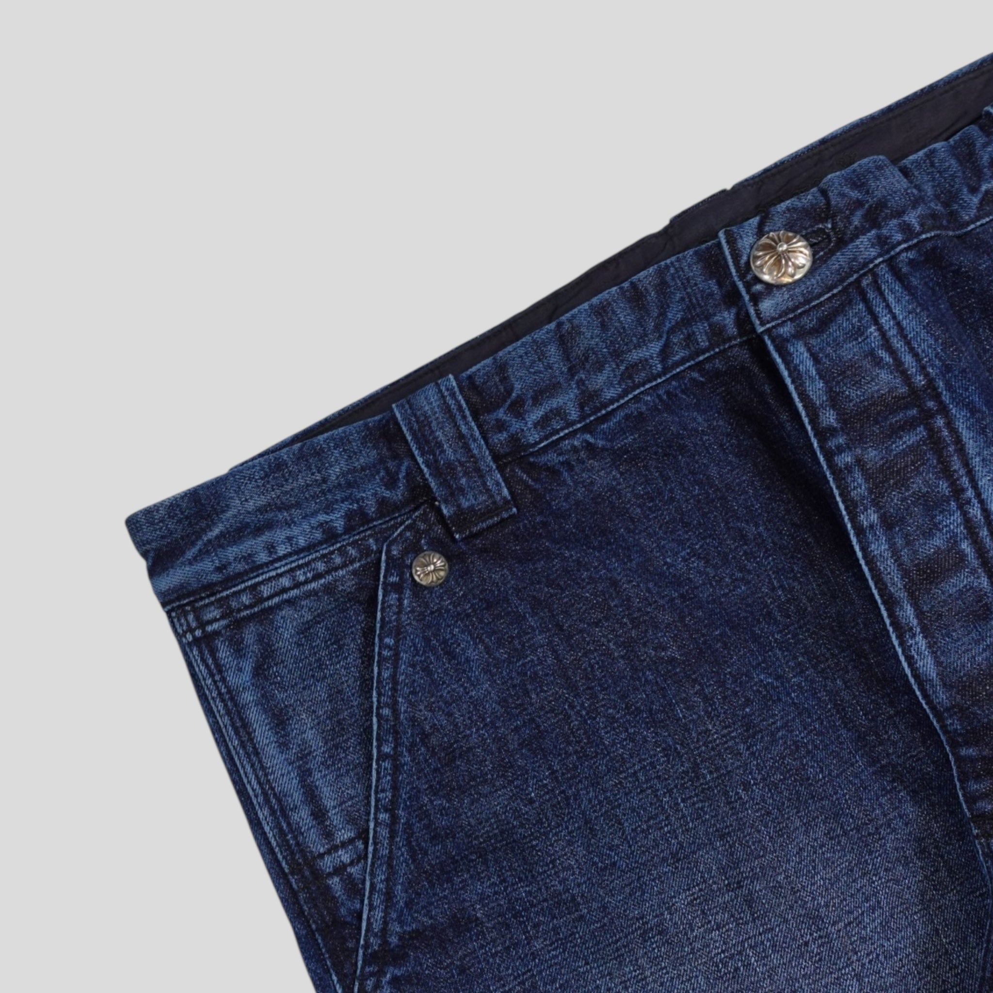 Chrome Hearts Double Turbo Diesel Carpenter Pants in Dark Wash