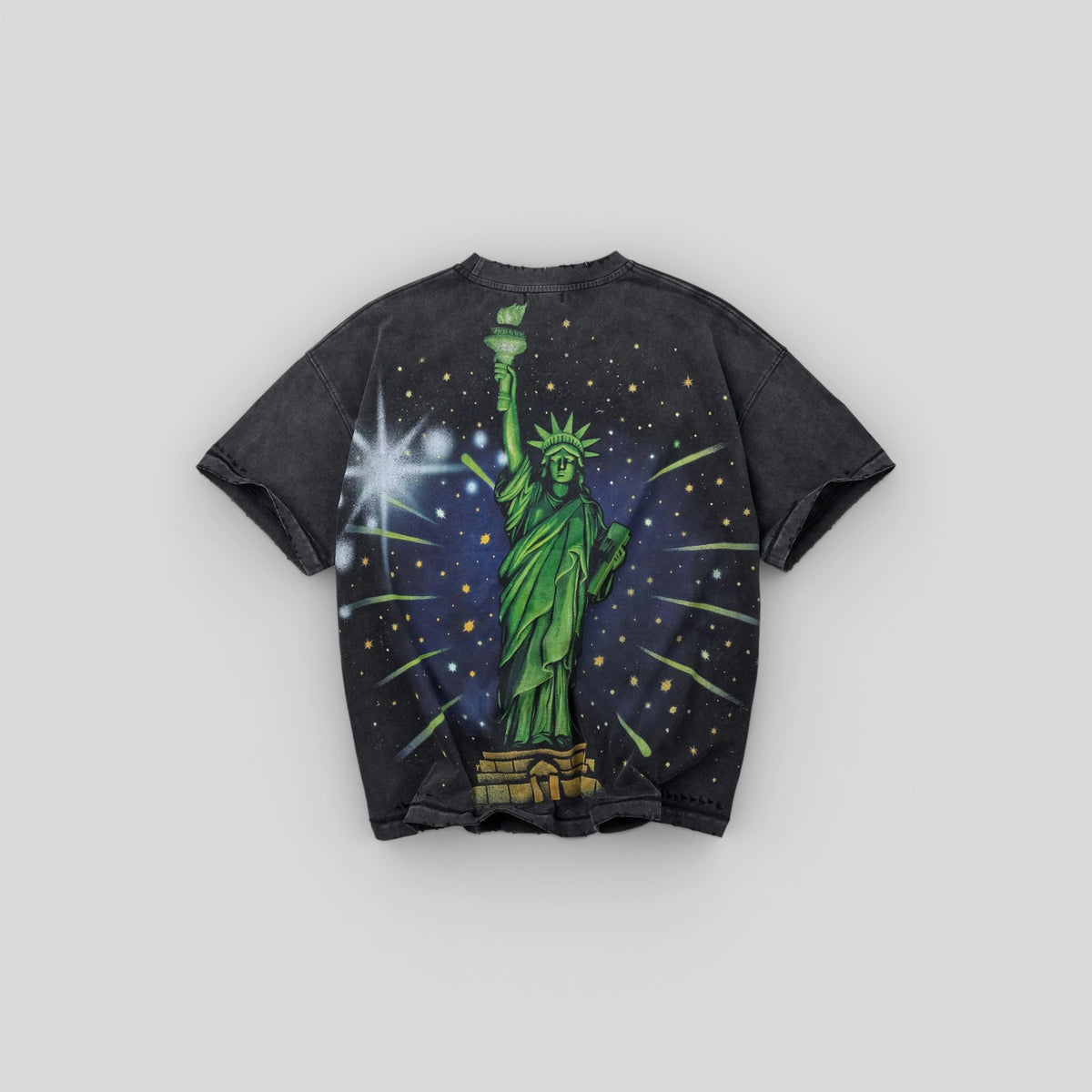 Vale Forever Skyline Bling Tee in Washed Black