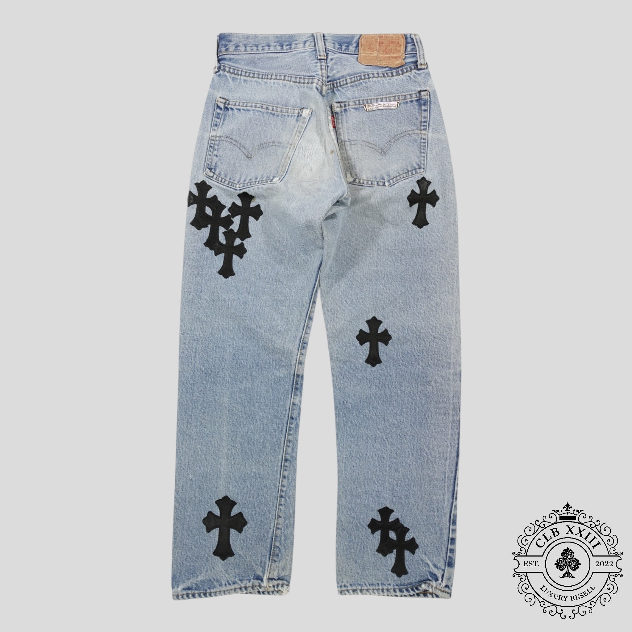 Chrome Hearts 501 Redline Cross Patch Jeans