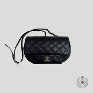Chanel Quilted CC Uniform Flap Belt Bag in Black