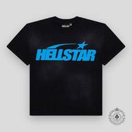 Hellstar Sport Logo Gel T-Shirt in Black / Blue