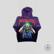 Warren Lotas Haunted Mask Goosebumps Hoodie in Black/Purple
