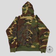 Chrome Hearts Vintage Cross Patch Thermal Zip Up Hoodie