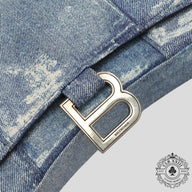 Balenciaga Hourglass Denim Chainlink Bag