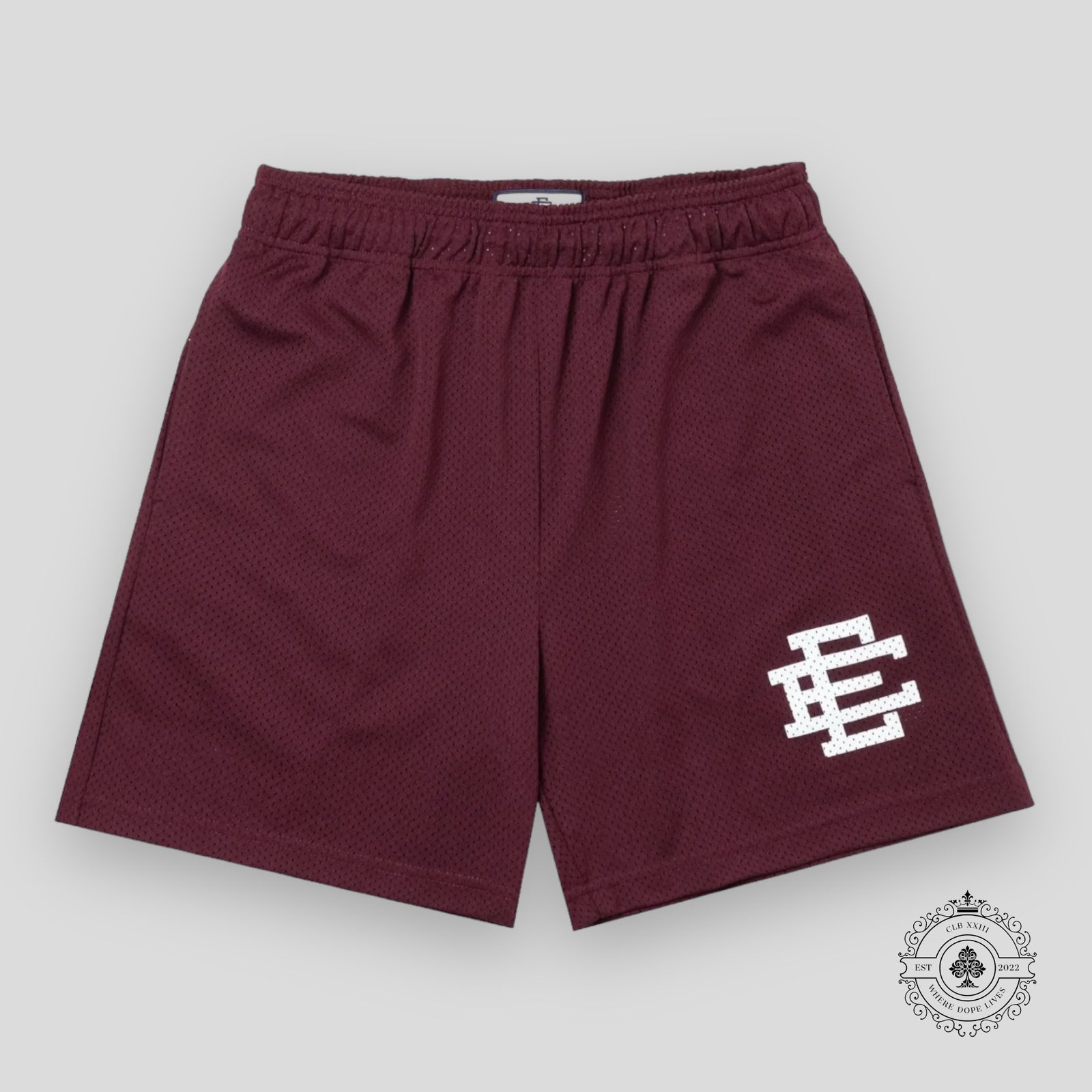 Eric Emanuel EE Basic Shorts in Maroon/White
