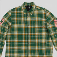 Chrome Hearts Padded Flannel Shirt in Green / Pink