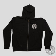 CHROME HEARTS MIAMI EXCLUSIVE HORSESHOE LOGO ZIP-UP HOODIE - BLACK