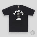 BAPE CHECK COLLEGE TEE - BLACK
