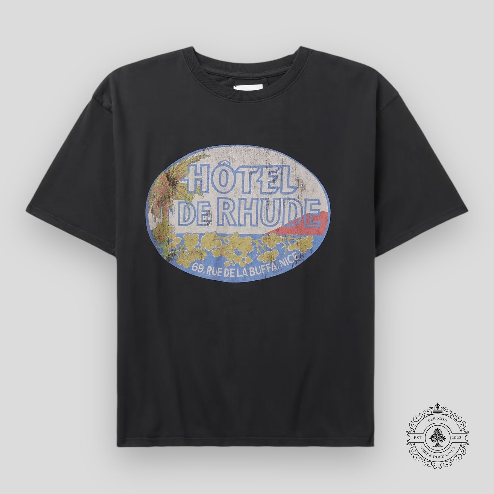 Rhude Dimora Tee in Vintage Black