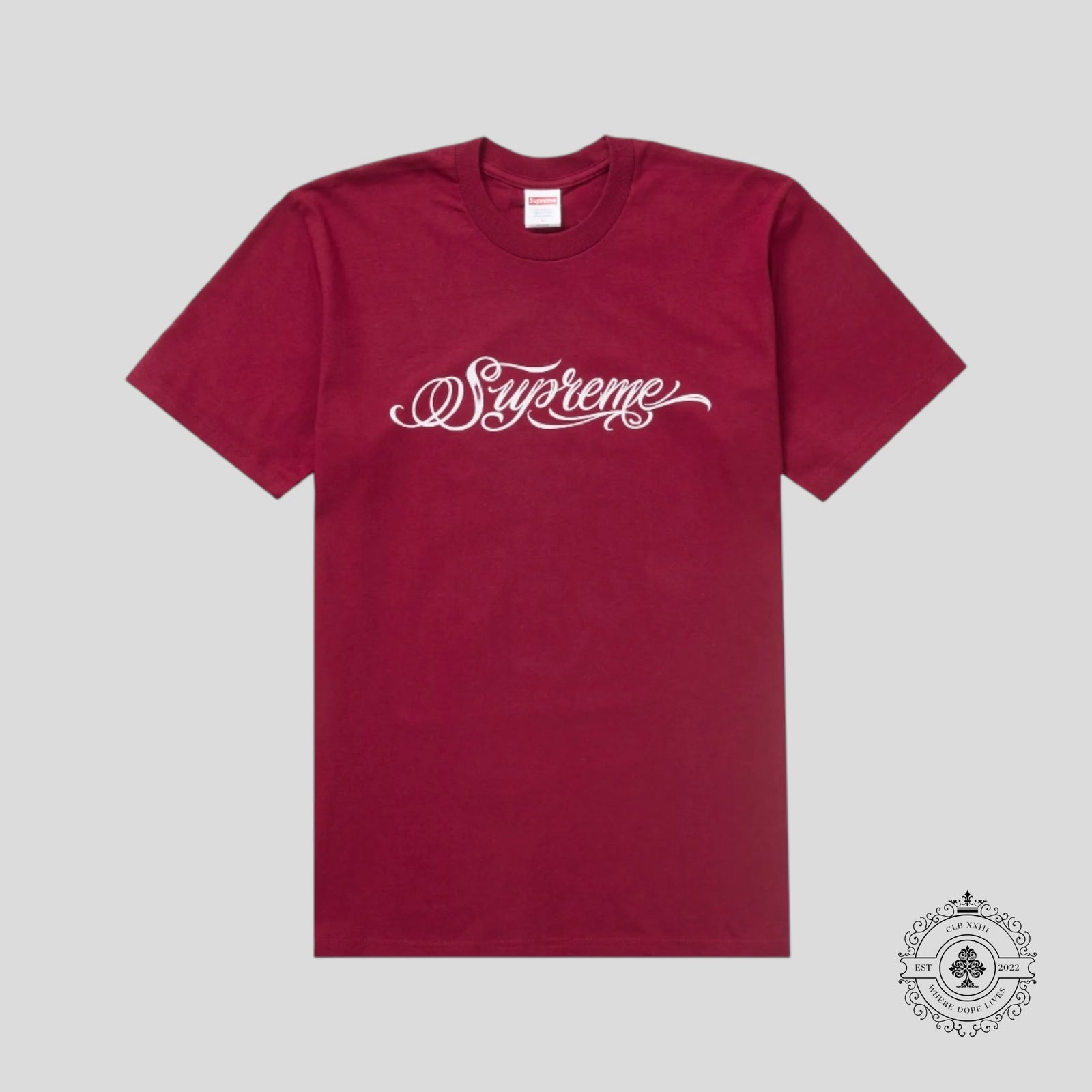 Supreme Script Tee in Cardinal